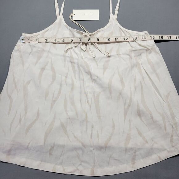 Z Supply Cream Tan Tank Zebra Preppy Crop Lightweight Sheer NEW $49 Women XS Top - Picture 5 of 11